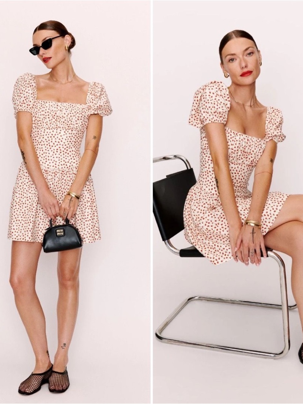 Reformation Marielle Puff Sleeve Floral Dress